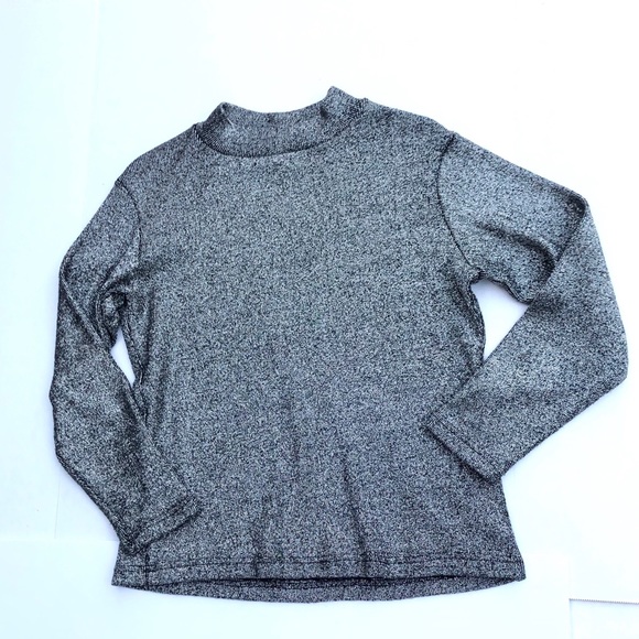 VINCE CAMUTO SILVER METALLIC MOCK NECK TOP - Picture 6 of 8